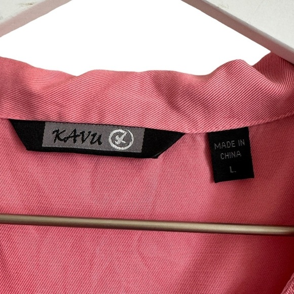 Kavu Pink Zipper Front Collared Sleeveless Top, Tencel Lyocell, Size L - Picture 3 of 7